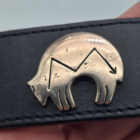 Vintage Silver Creek Black Leather Western Belt Animal Conchos Sz 30 USA Made - Picture 9 of 16